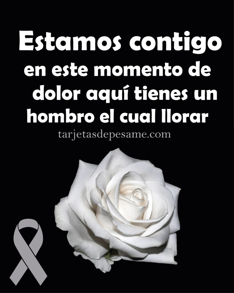 tarjeta de condolencia con rosas blancas